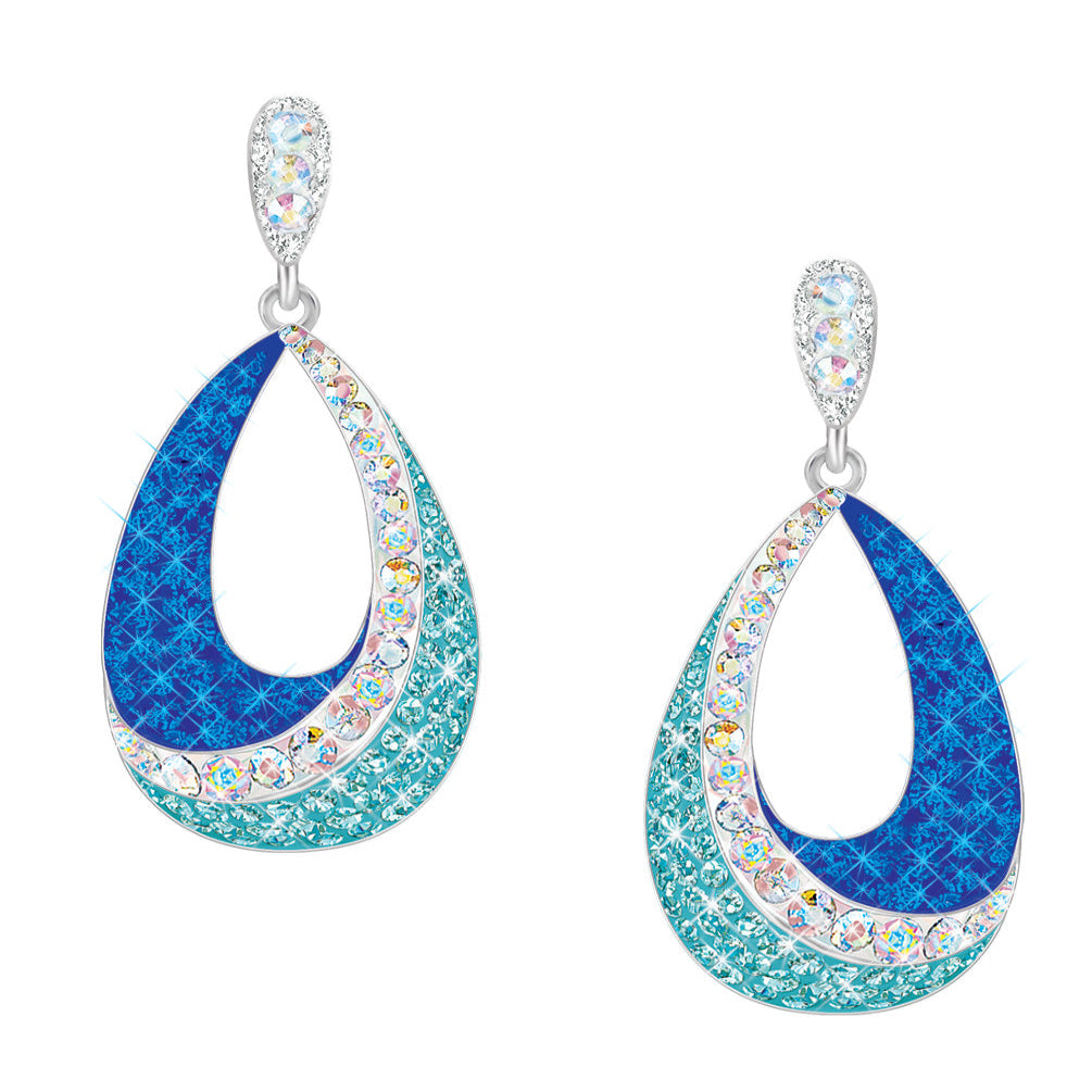 Blue Wave - Crystal Earrings