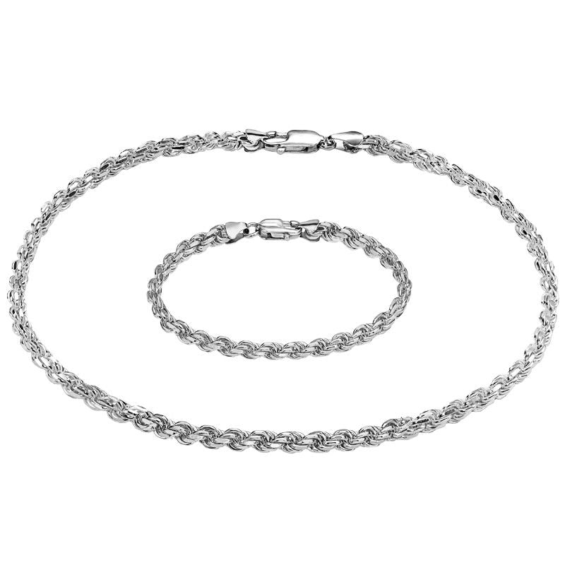 ‘VIP’ stainless steel men's necklace and bracelet set