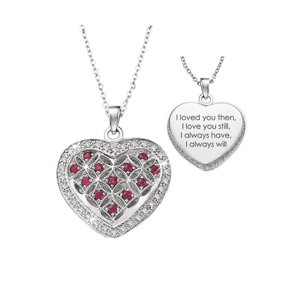 I Love You
A Dozen Ruby Hearts Pendant