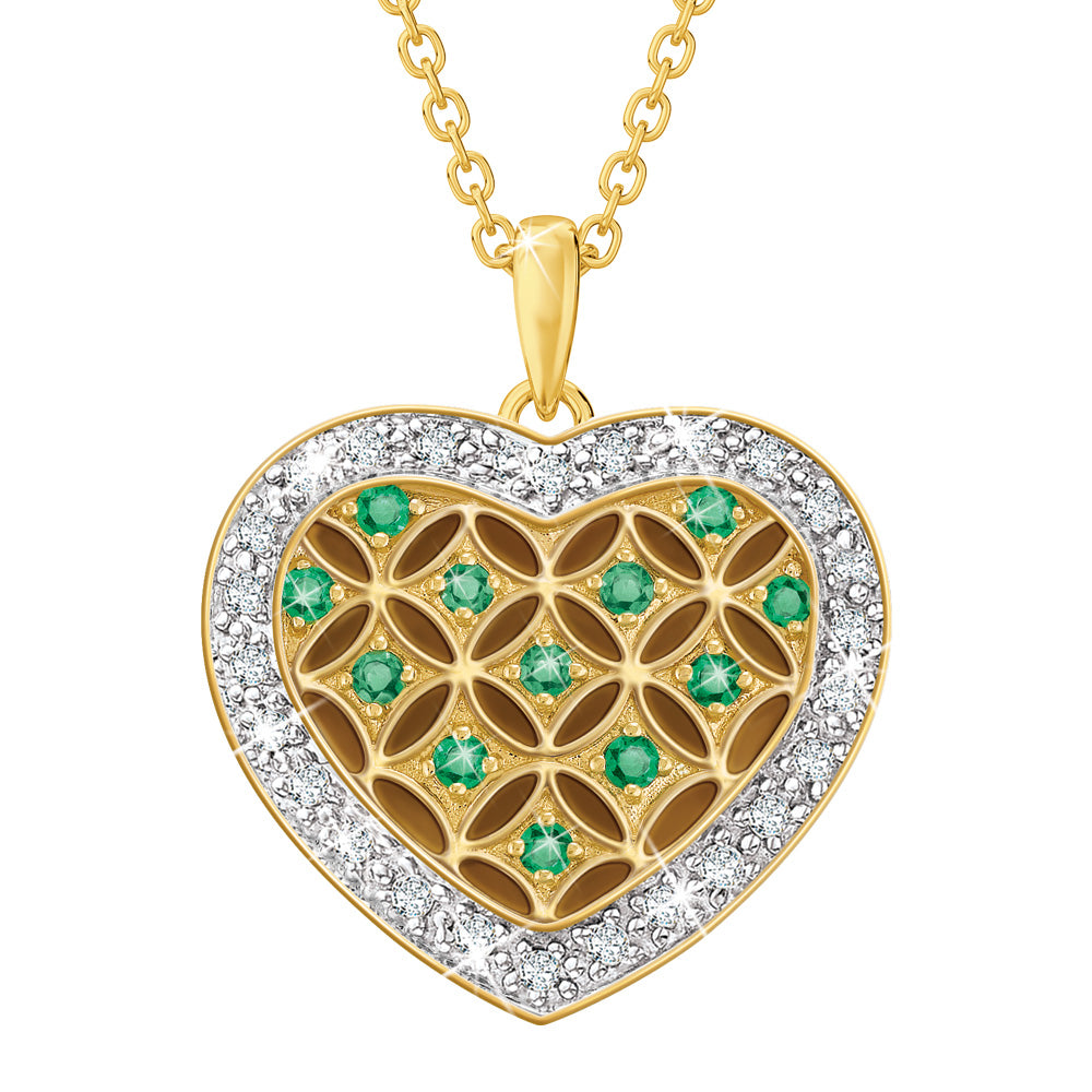 Steadfast Heart - Emerald and Diamond Pendant