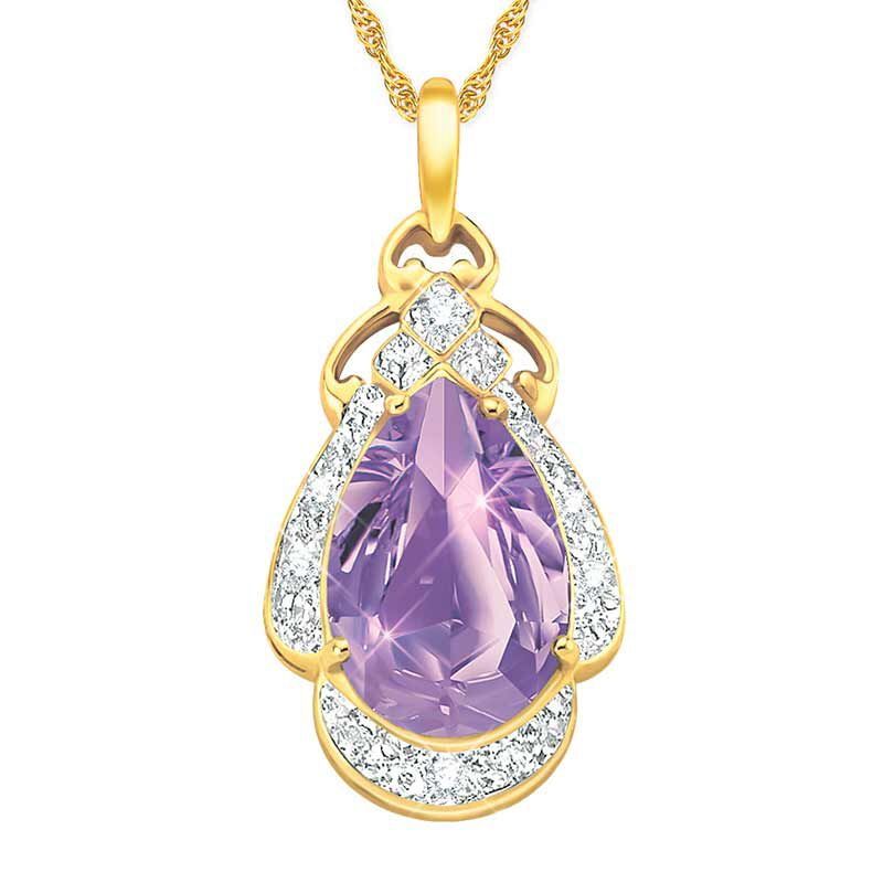 Amethyst Diamond Pendant