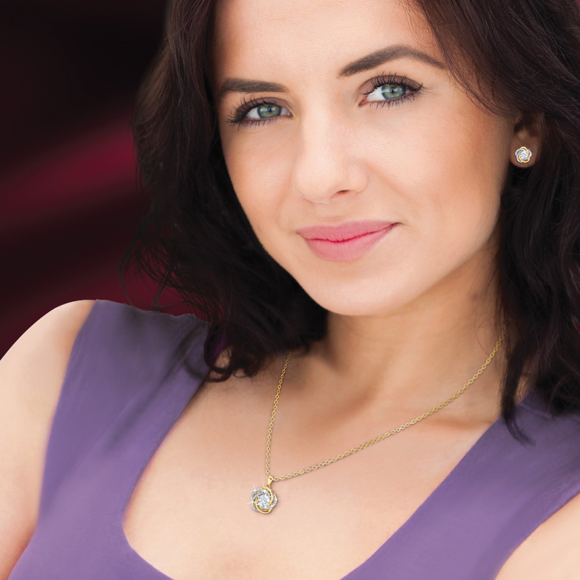 Perfectly Paired Love Knot Pendant with FREE Matching Earrings