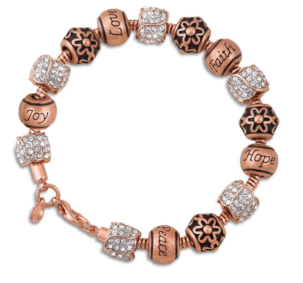 Joy of life - Copper Crystal Necklace & Bracelet SET