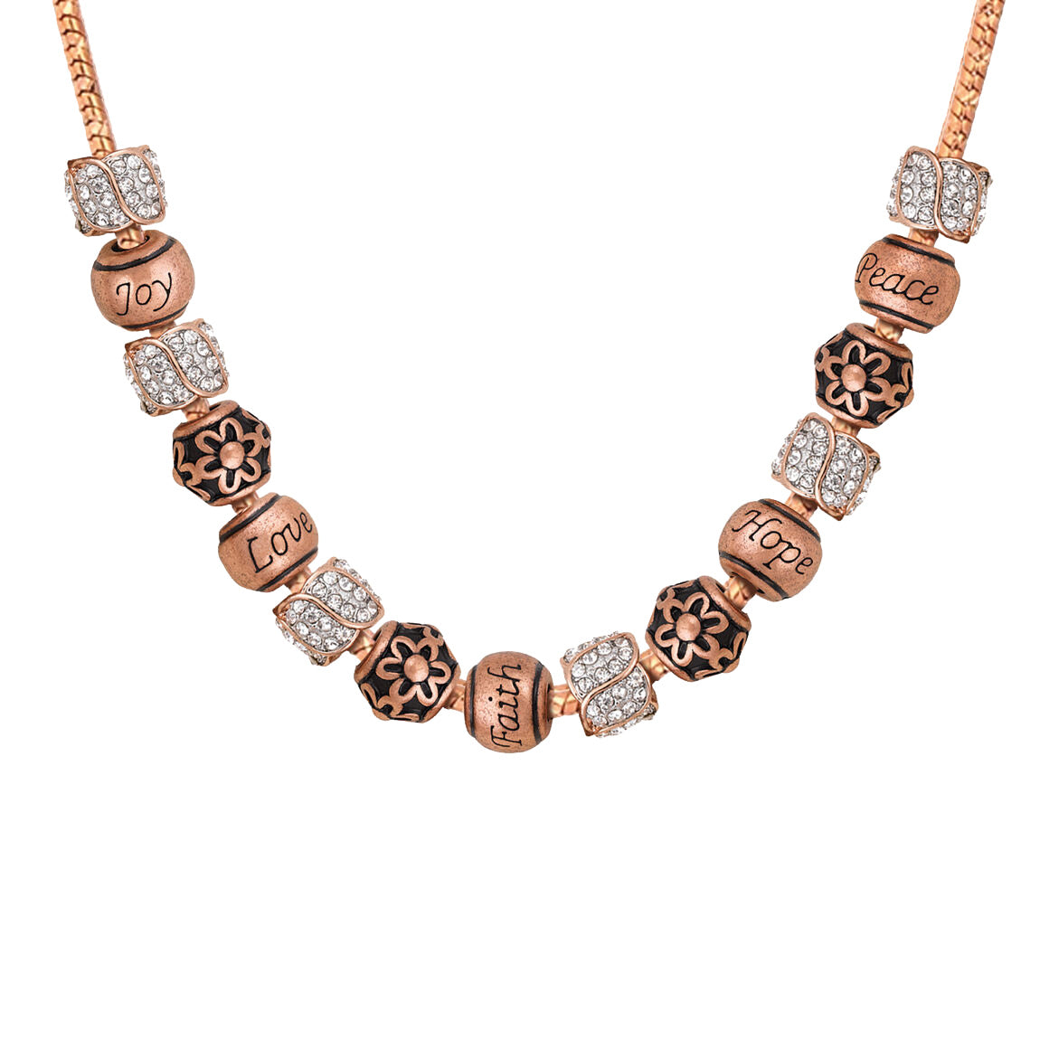 Joy of life - Copper Crystal Necklace & Bracelet SET