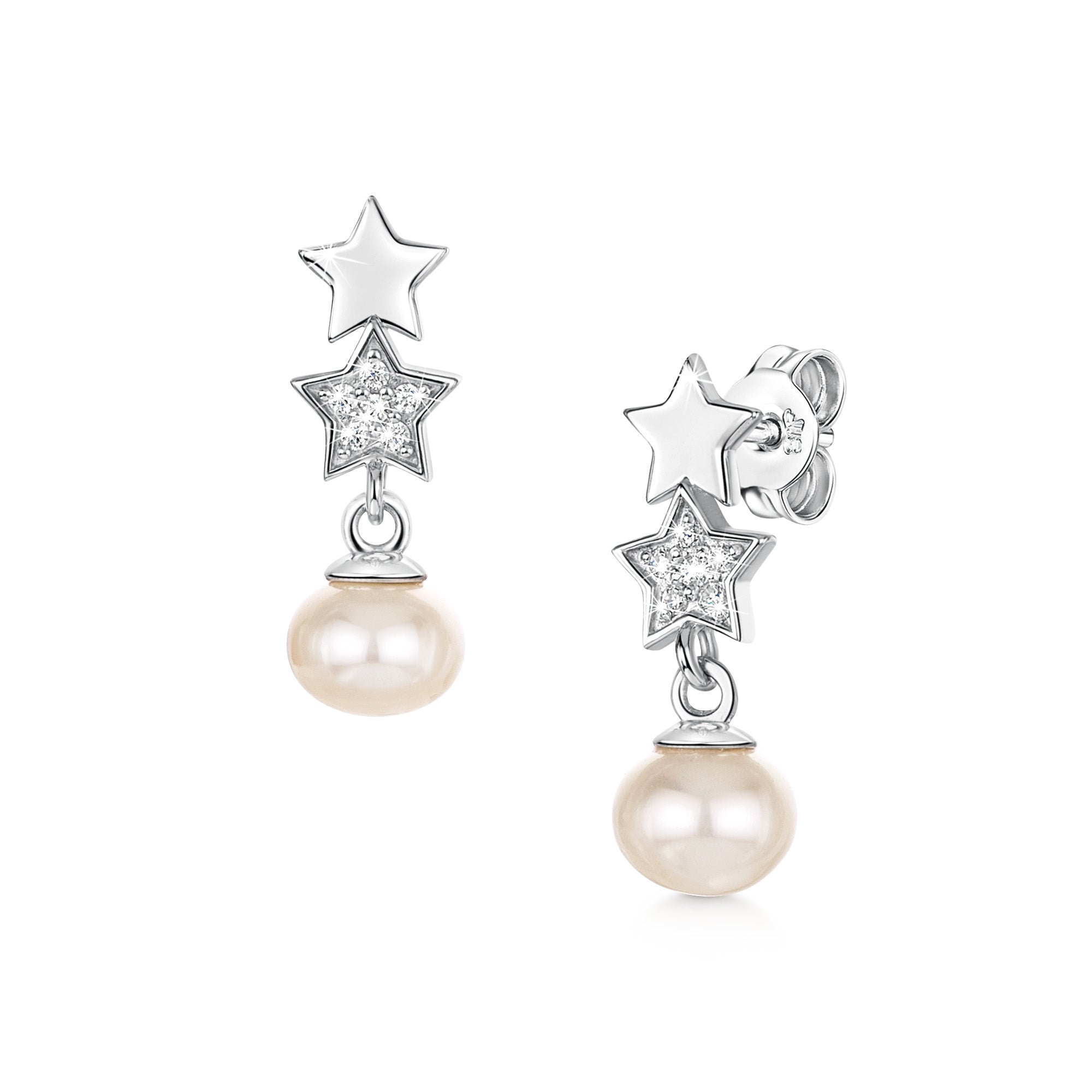 Wish on a Star - pearl earrings