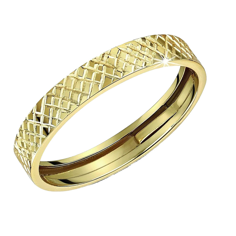 9-Carat Gold Diamond-Cut Ring