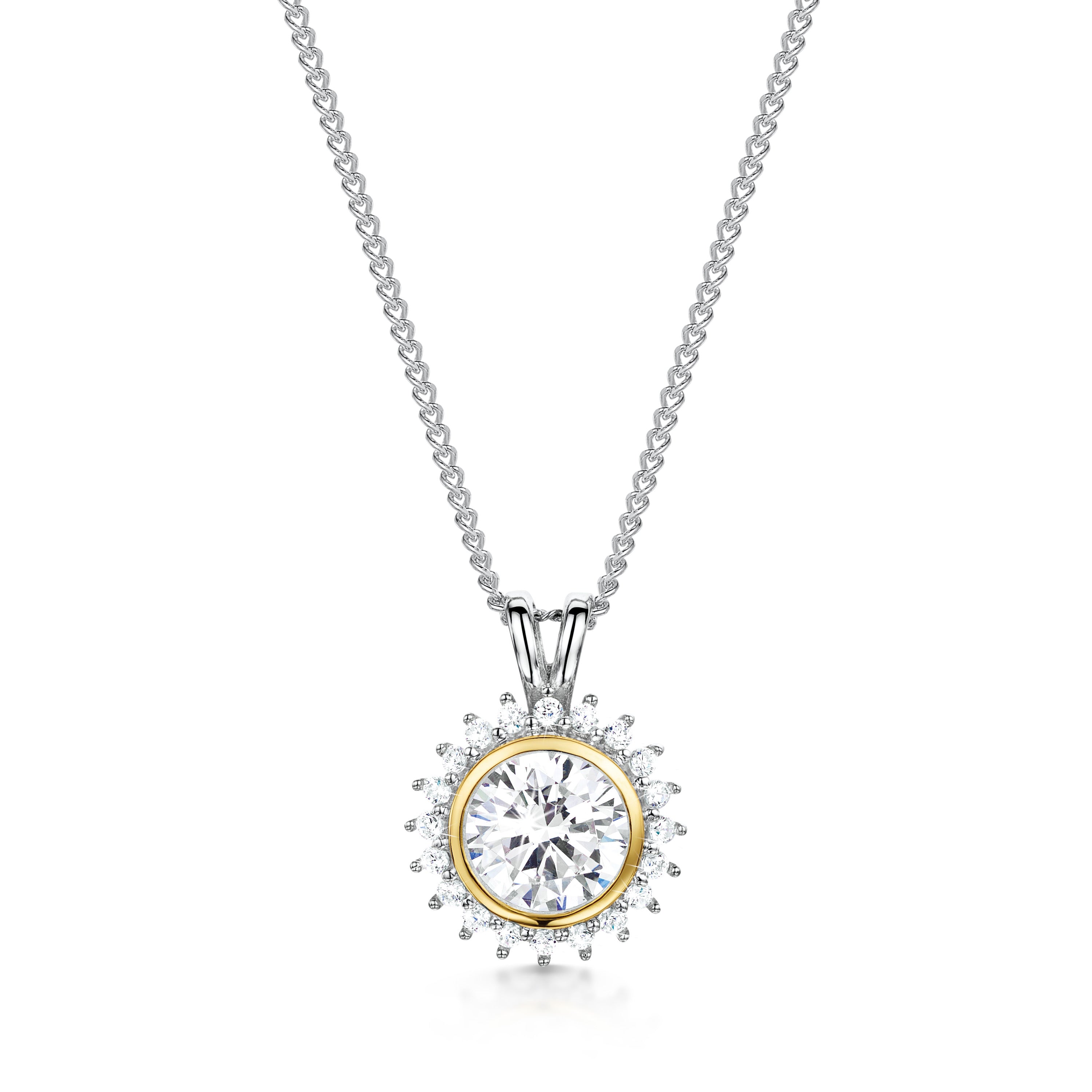 A Touch of Gold – Sterling Silver 9-Carat Gold Pendant