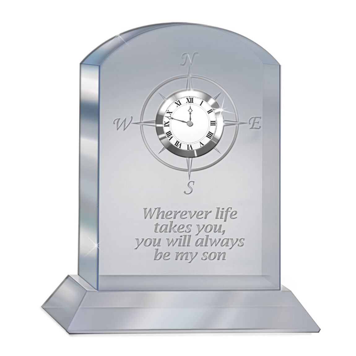 Always My Son Crystal Desk Clock