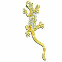 Sparkling Crystal Lizard Brooch