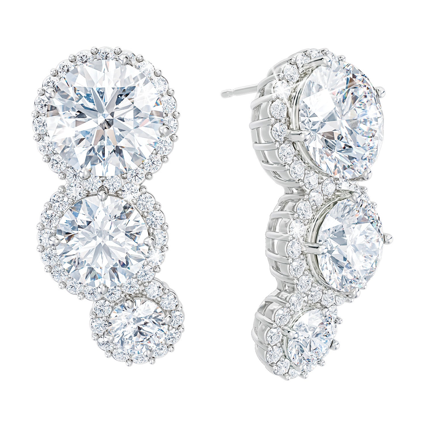 Diamonisse Fire -Sterling Silver Earrings