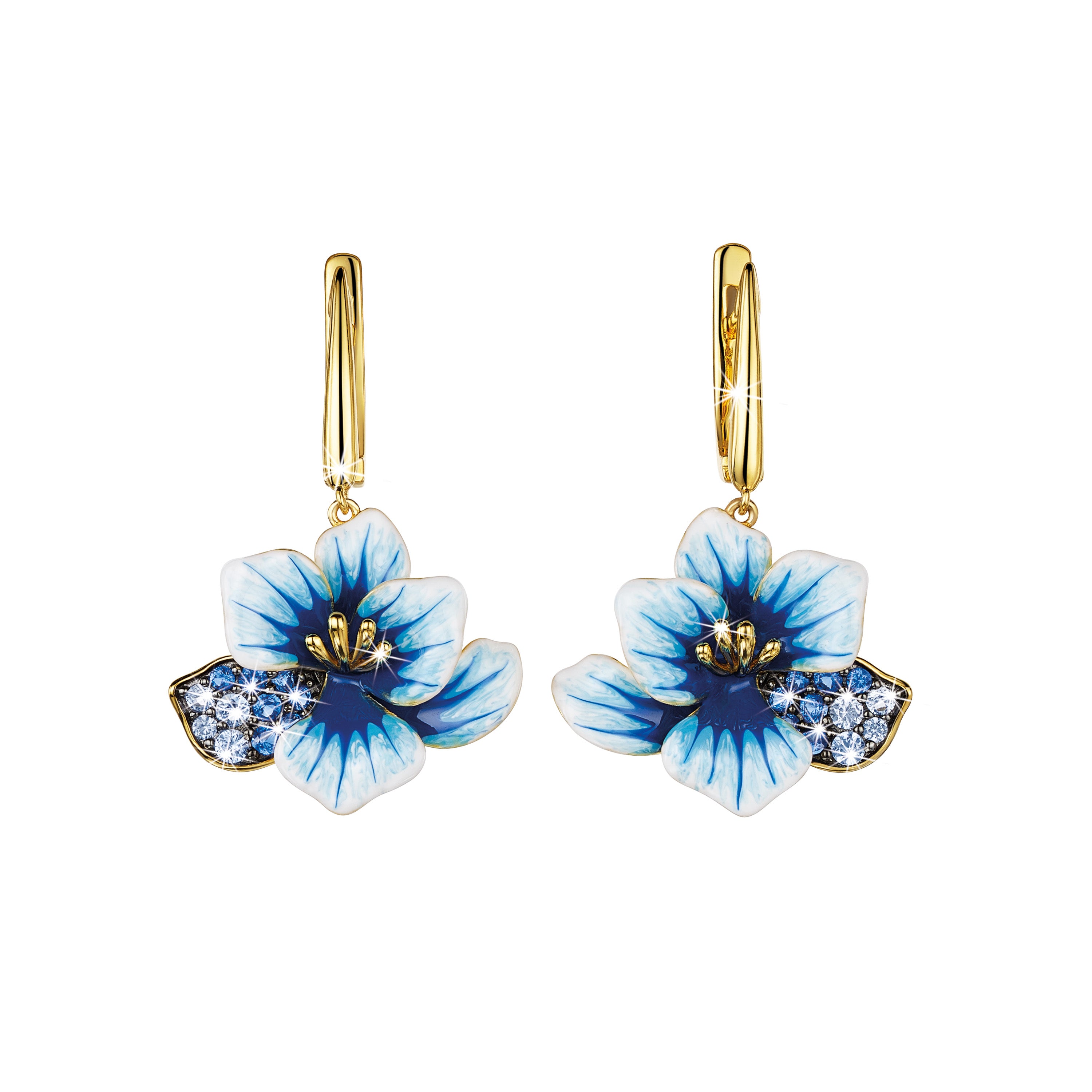 Ethereal Blooms - Spinel Enamel Drop Earrings