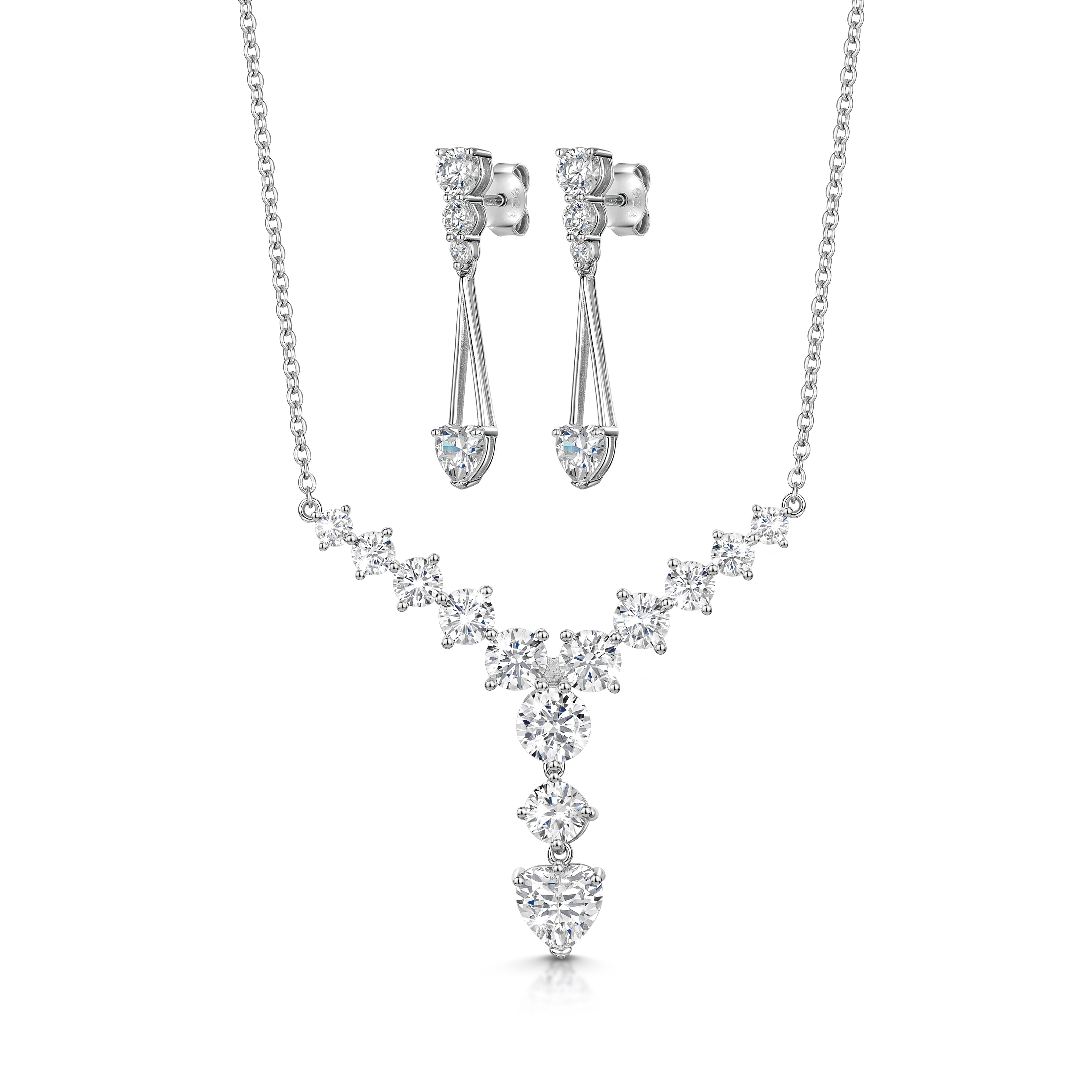 Eternal Radiance - Crystal Pendant and Earring Set