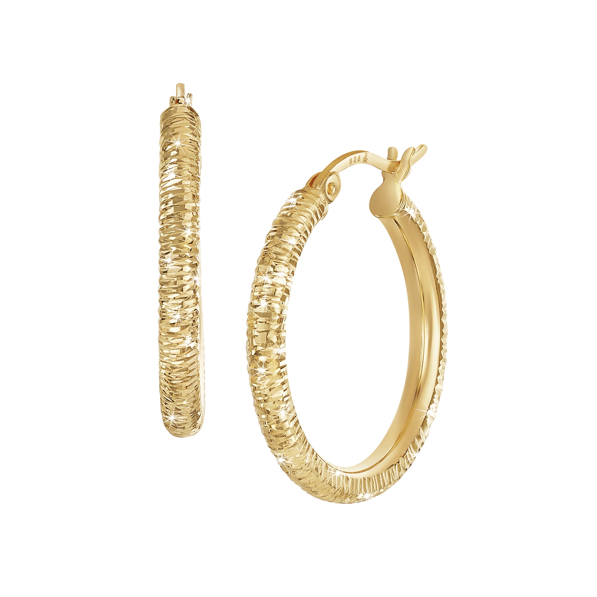 Gilded Glamour - Sparkling hoop earrings