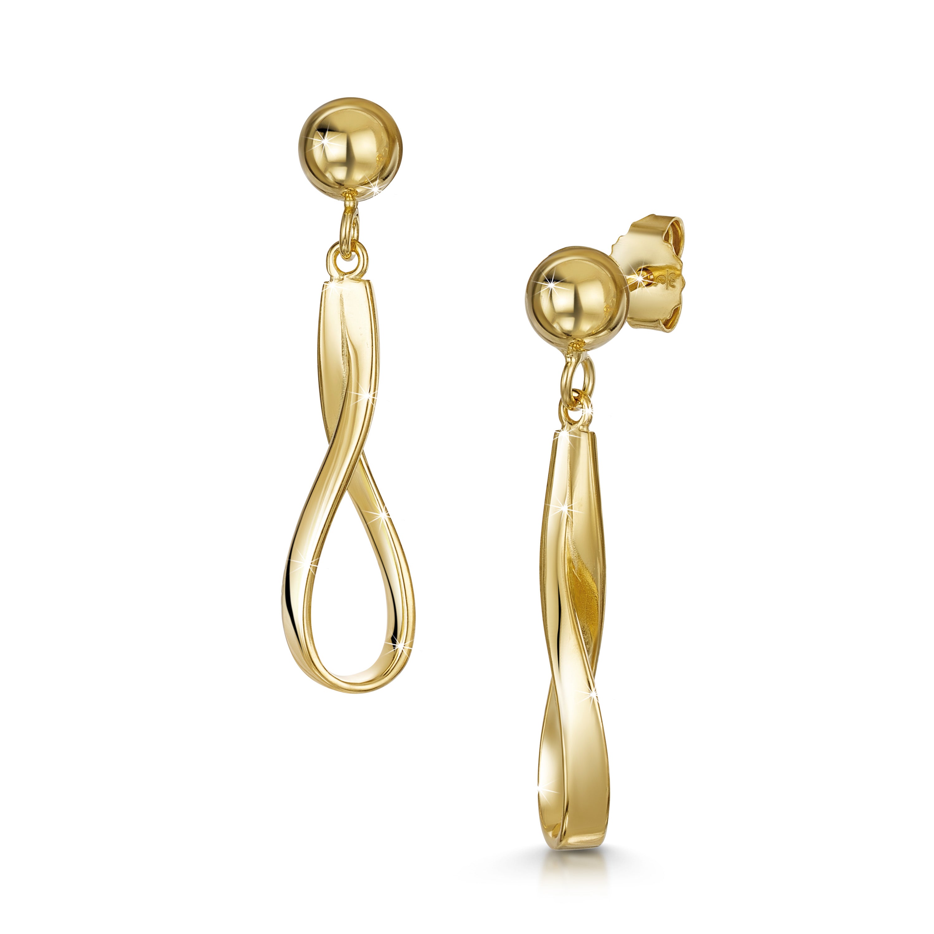 Golden Swirl - Sterling Silver Earrings