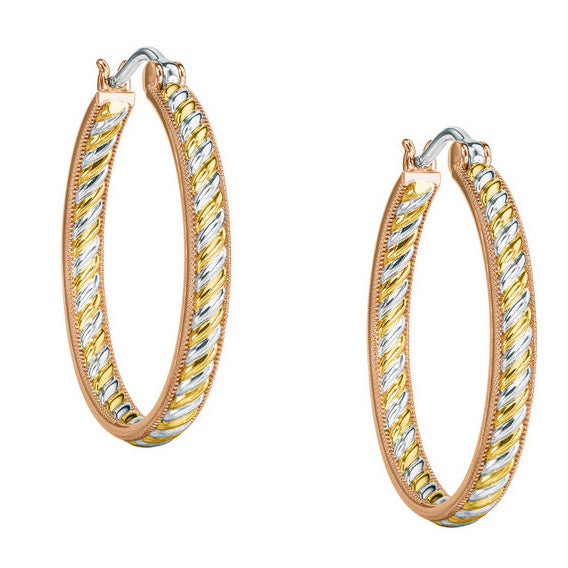 Copper Trinity Inside-Out Hoop Earrings