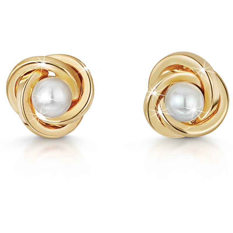 9-Carat Gold Knot Pearl Earrings