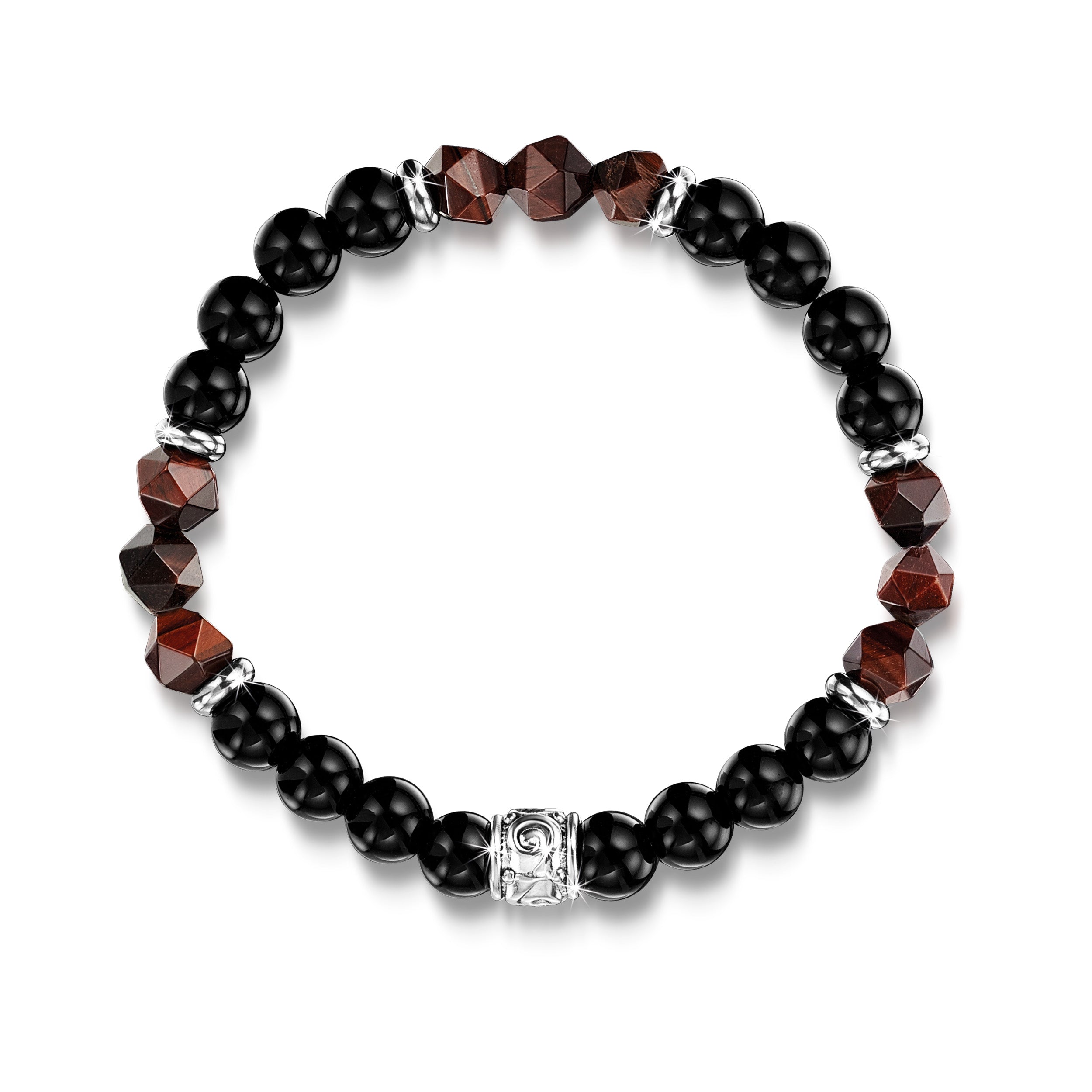 Onyx & Red Tiger’s Eye – men’s bracelet