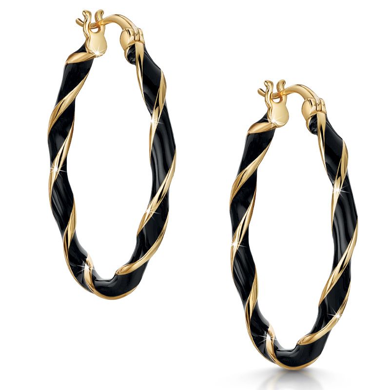 Night Sky
Enamel Twist Hoop Earrings