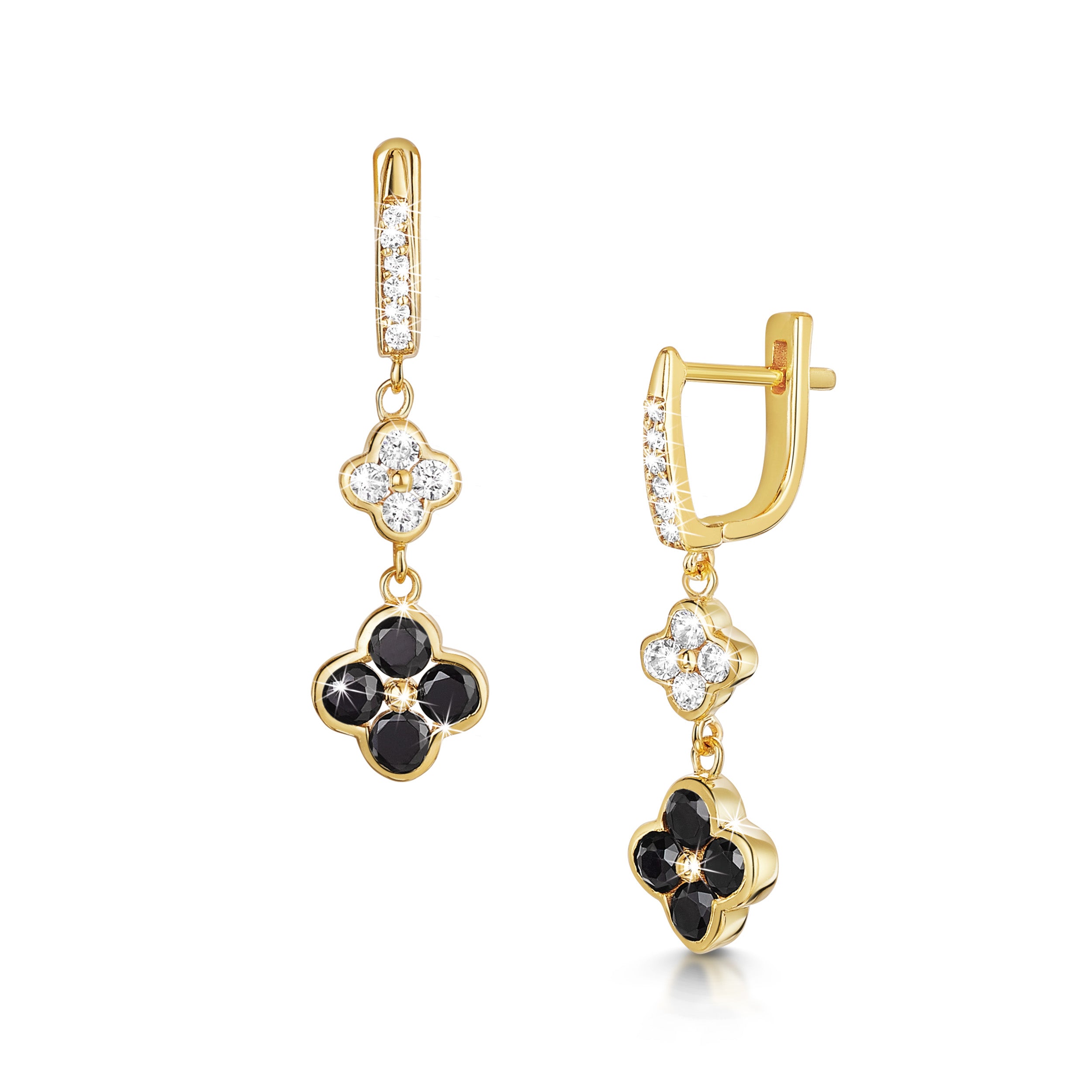 Harmony of opposites - Onyx & zirconia earrings