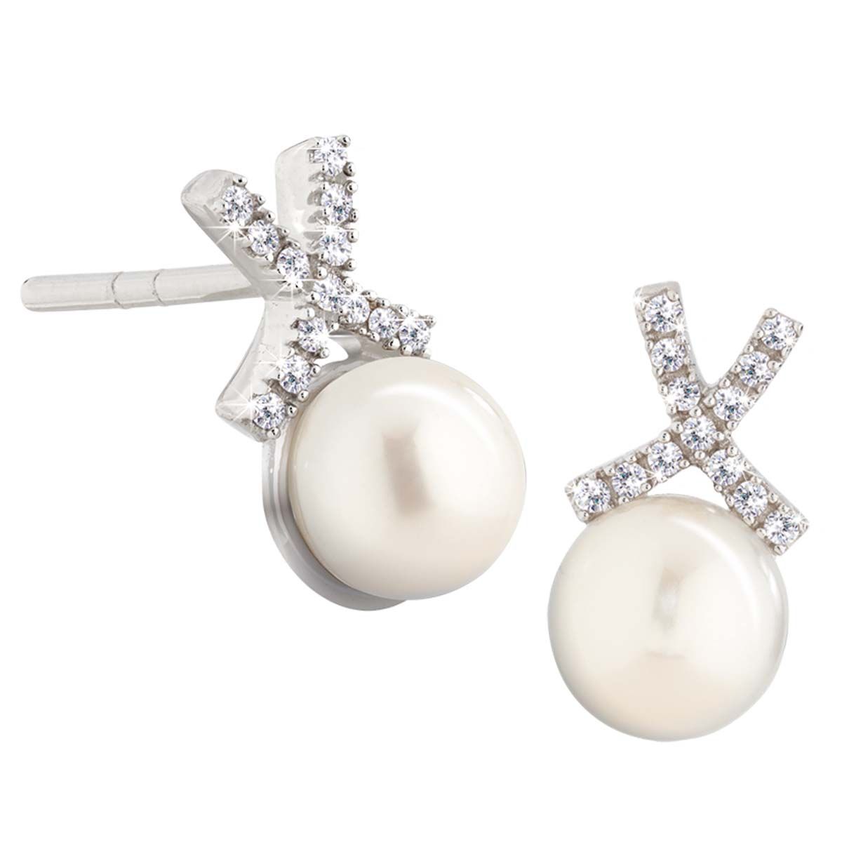 Pearl & Diamond Kiss Earrings
