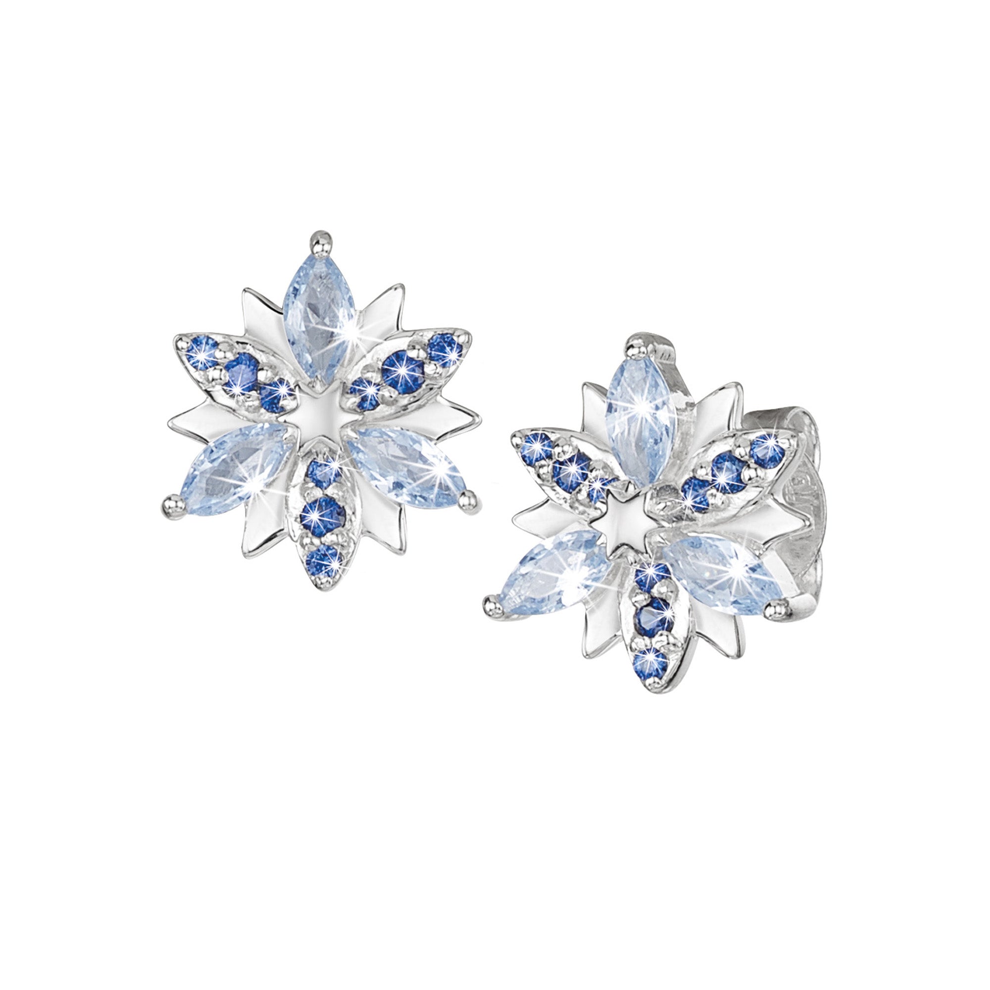 Snow Queen - Aquamarine Sapphire Stud Earrings