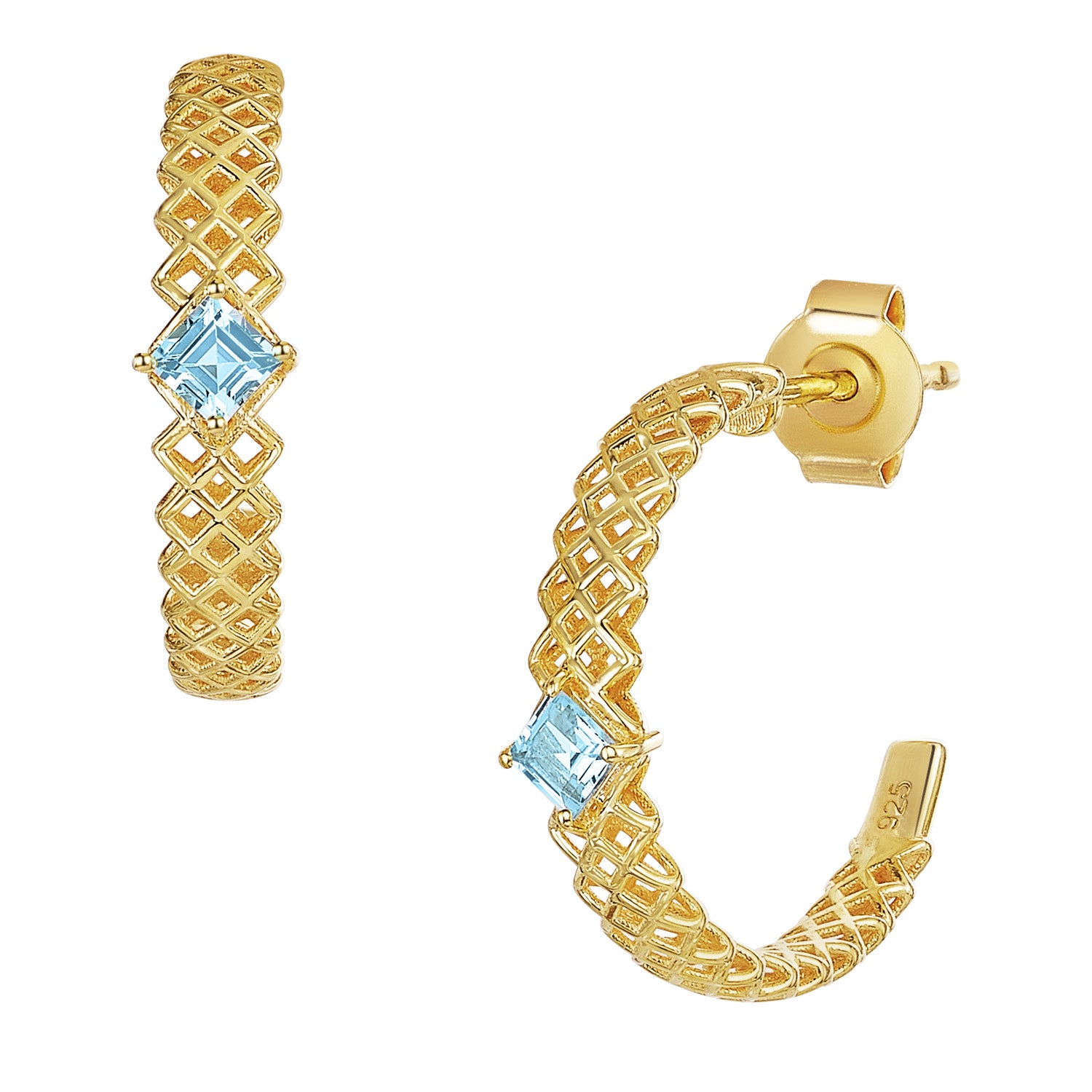 Sky Blue - Topaz Hoop Earrings