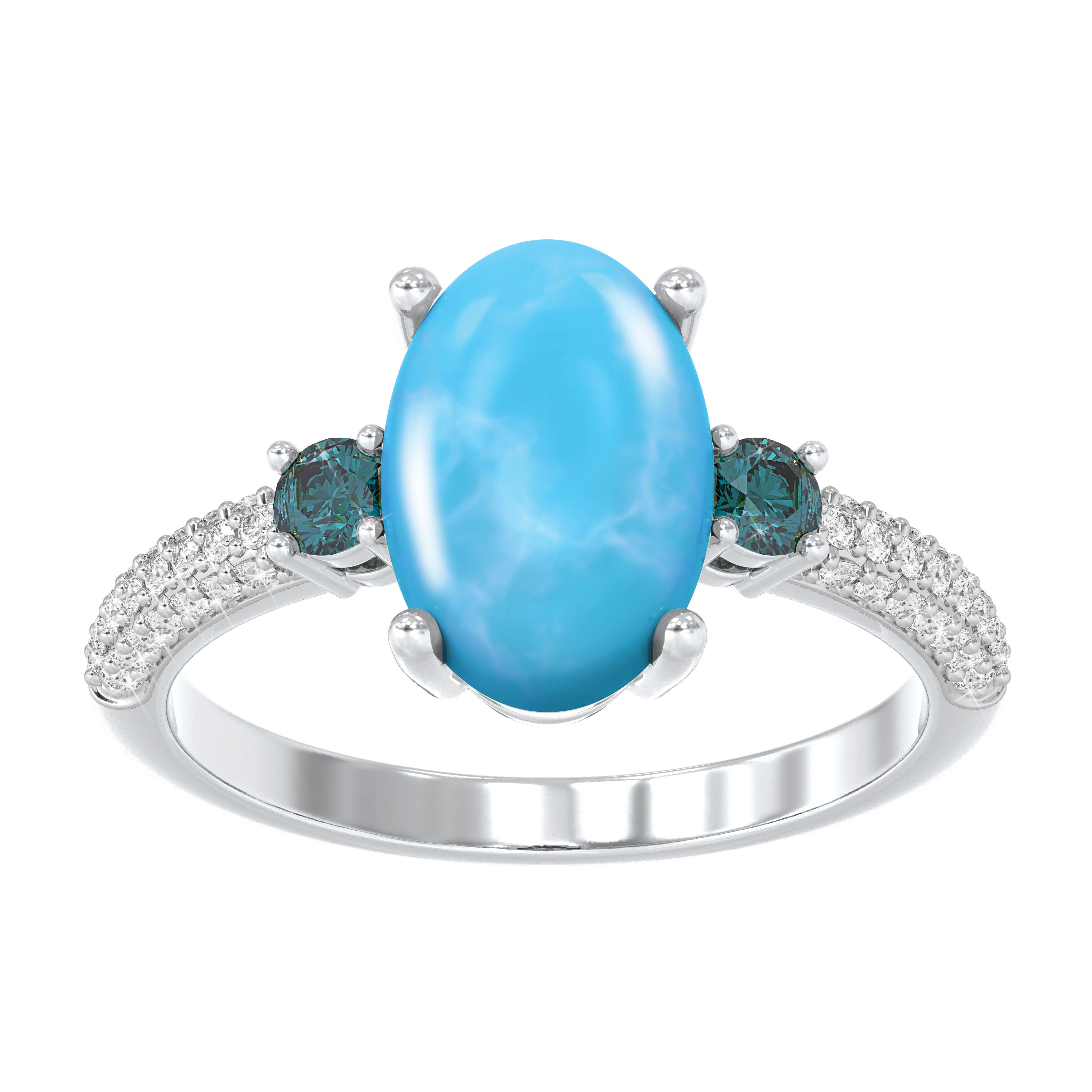 Sea Breeze - Larimar & topaz ring