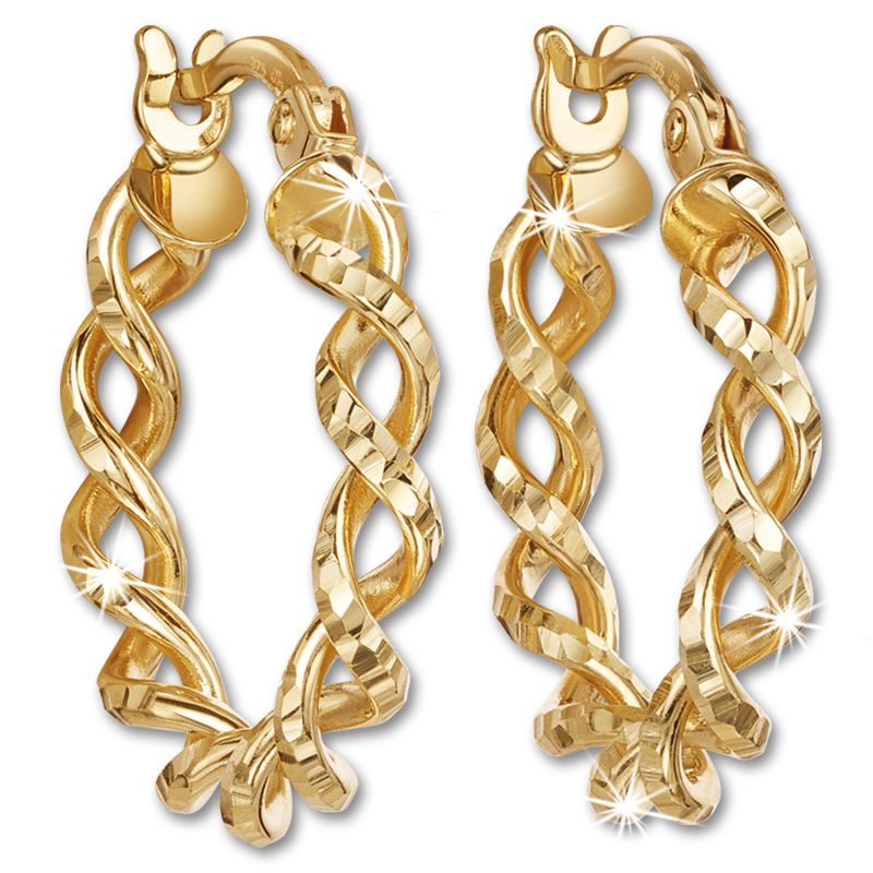 9-Carat Gold Spiral Hoops