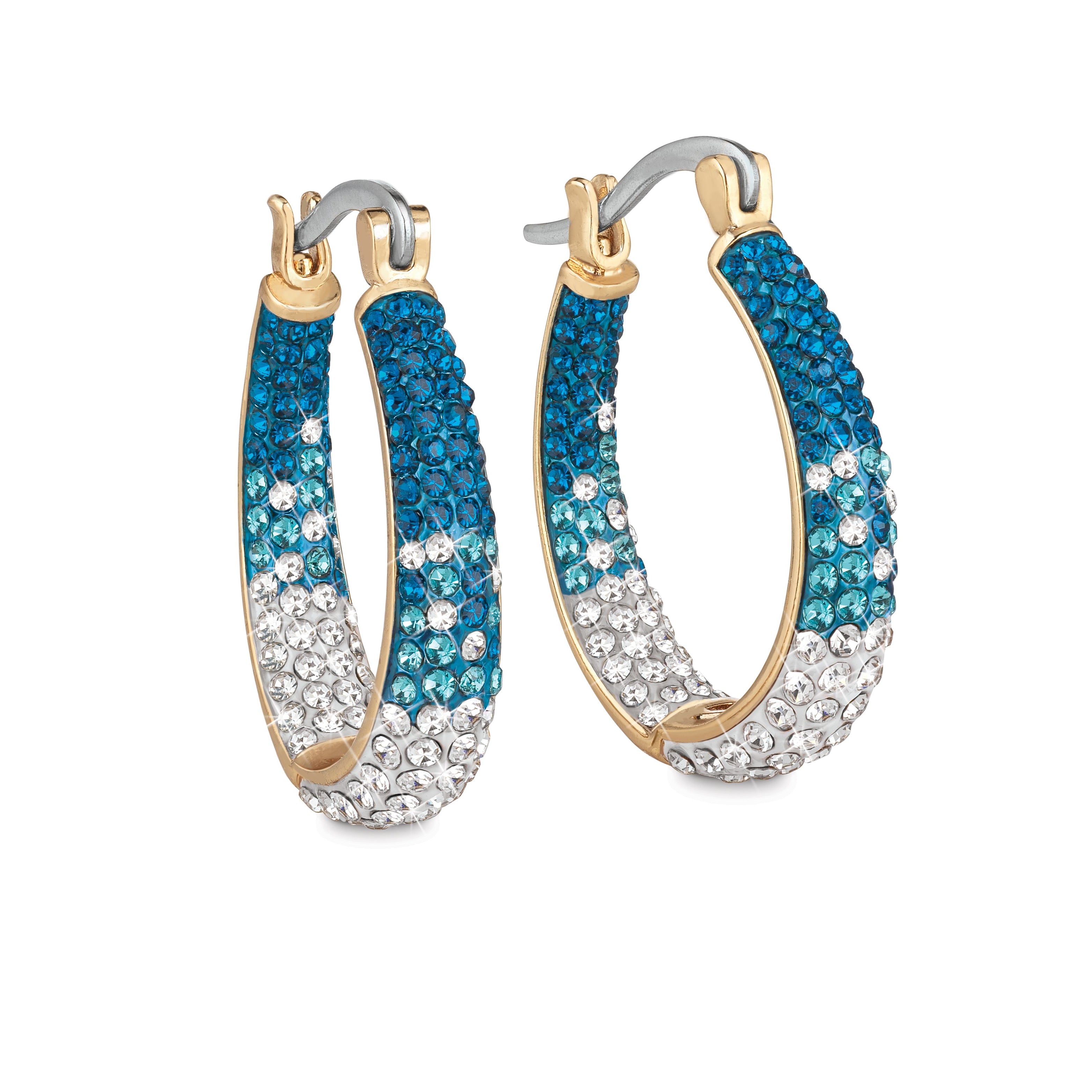 Harmony in Blue - Crystal Hoop Earrings