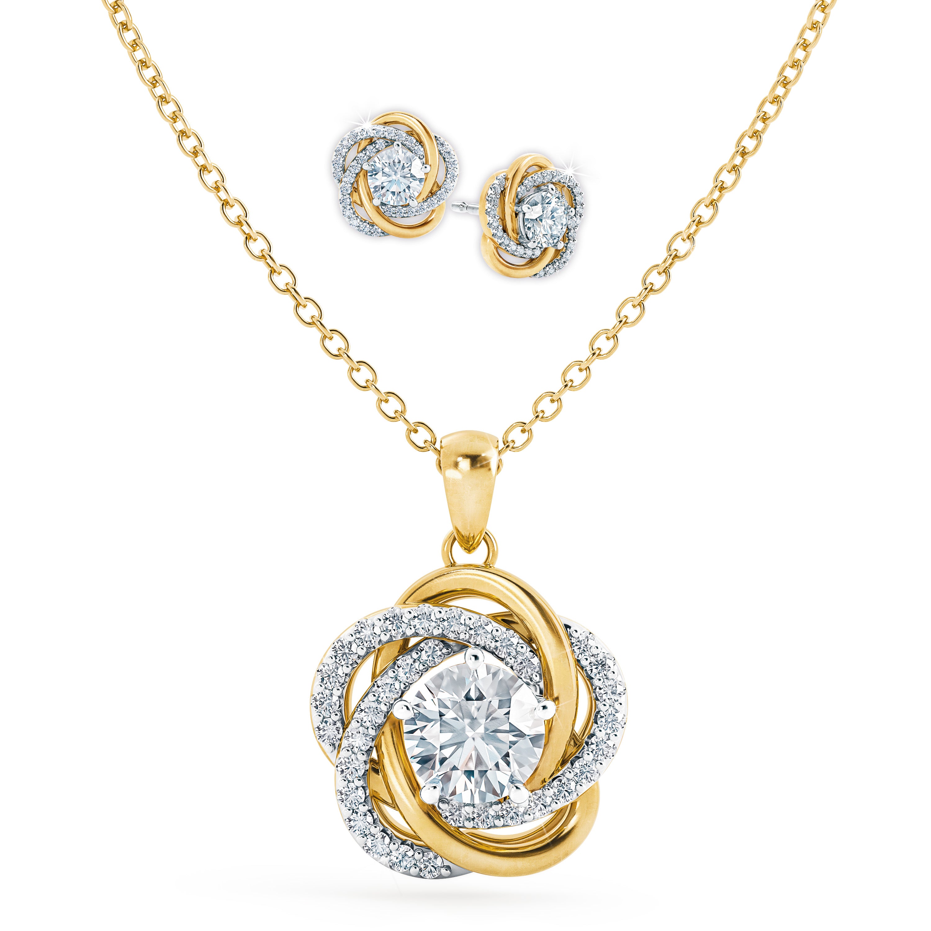 Perfectly Paired Love Knot Pendant with FREE Matching Earrings