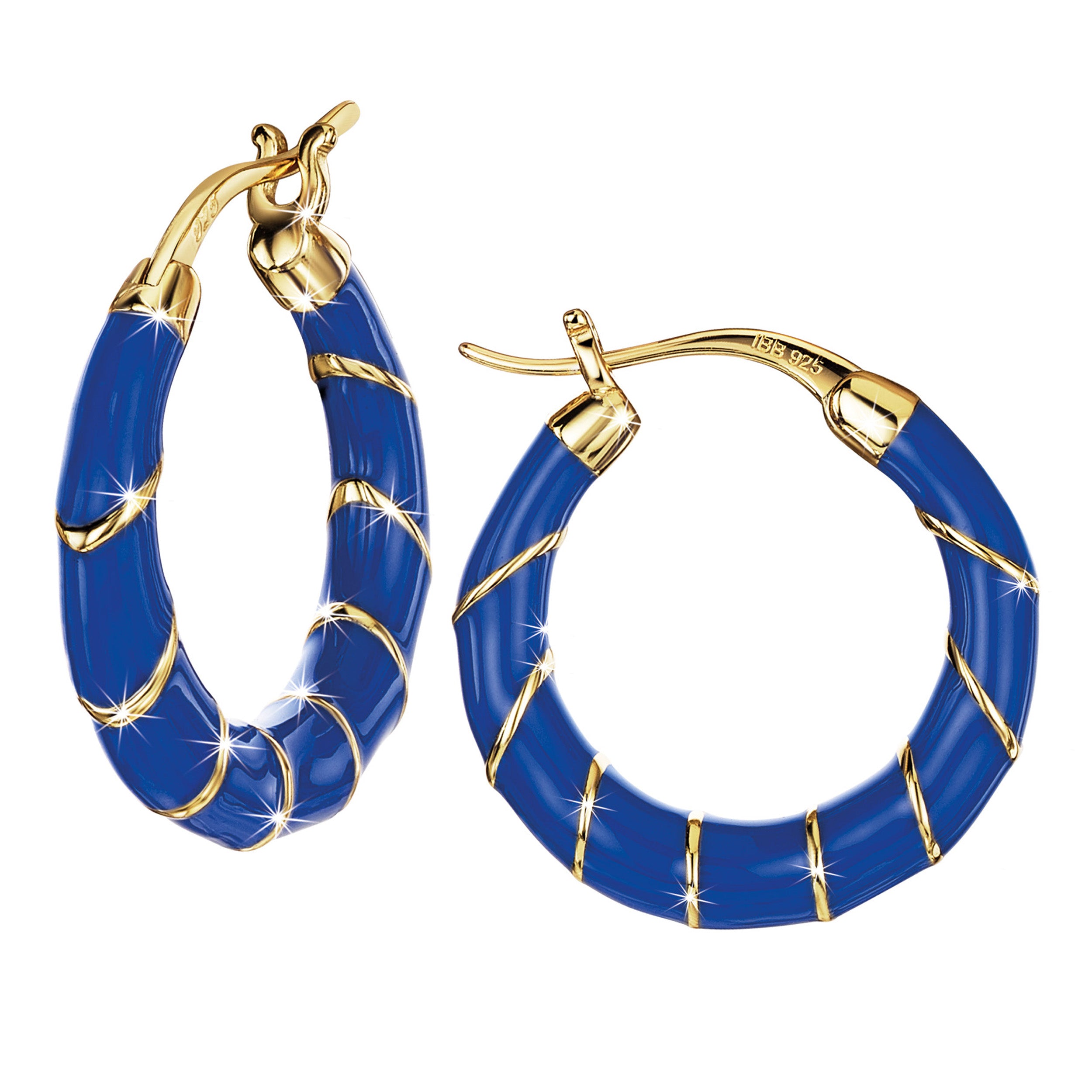 Cleopatra's Blue - Enamel Hoop Earrings