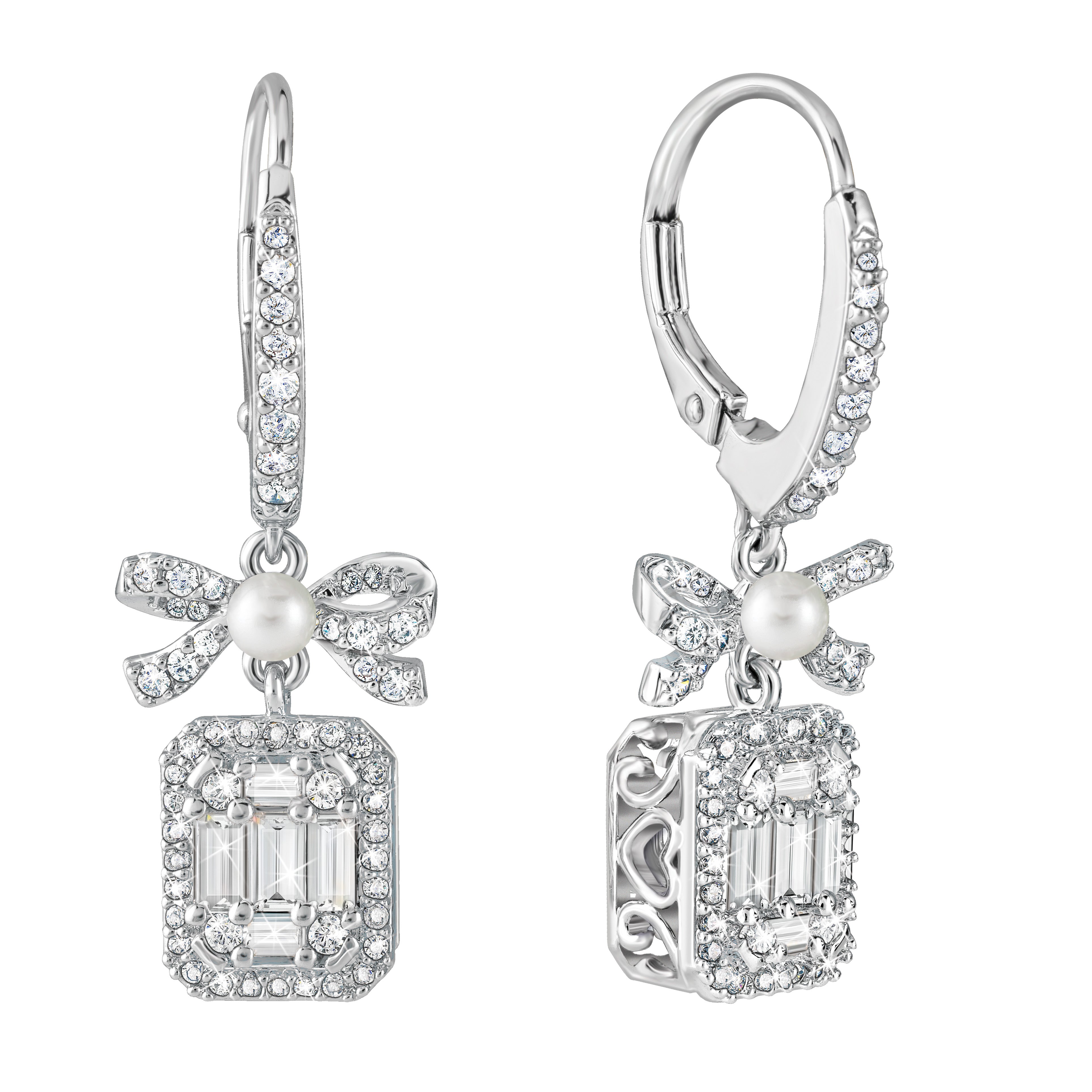 Precious - diamond pearl drop earrings