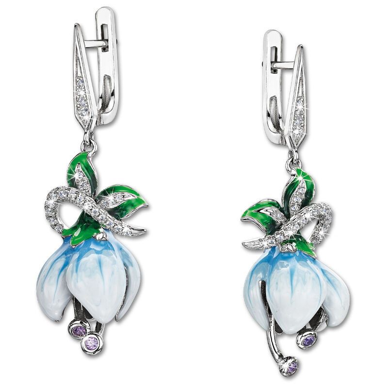 Snowdrop 
Sterling Silver and Zirconia Earrings