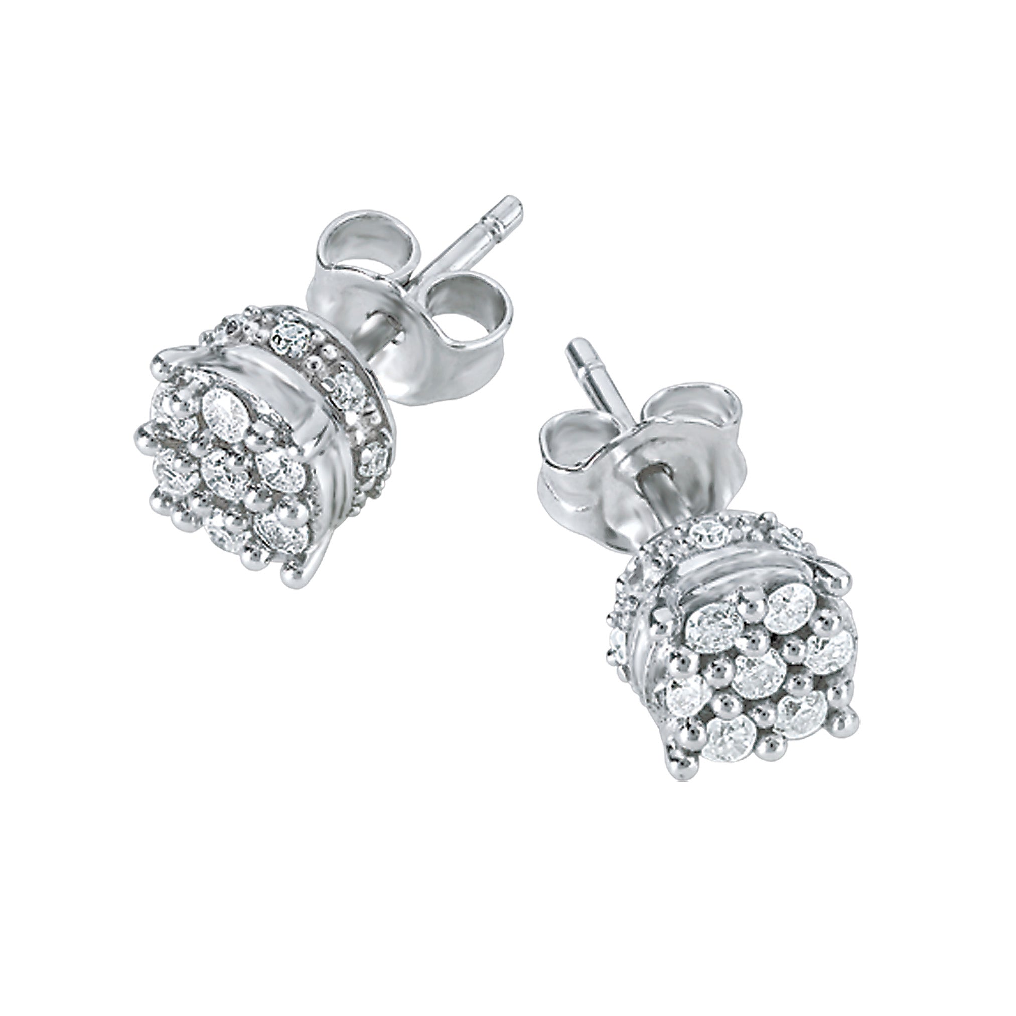Luxury - diamond sterling silver  earrings