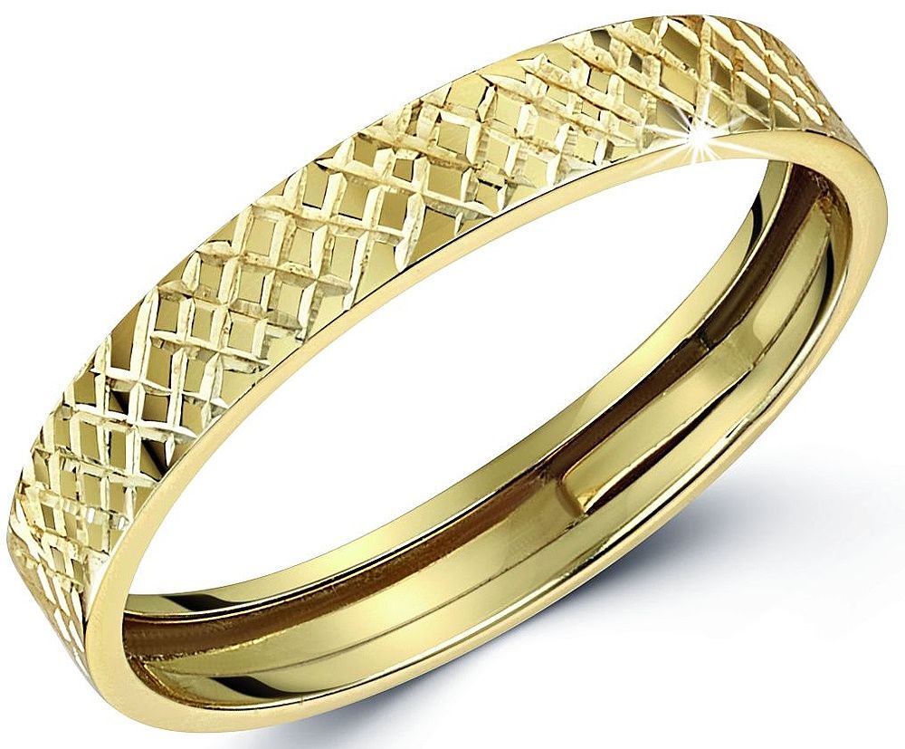 9-Carat Gold Diamond-Cut Ring