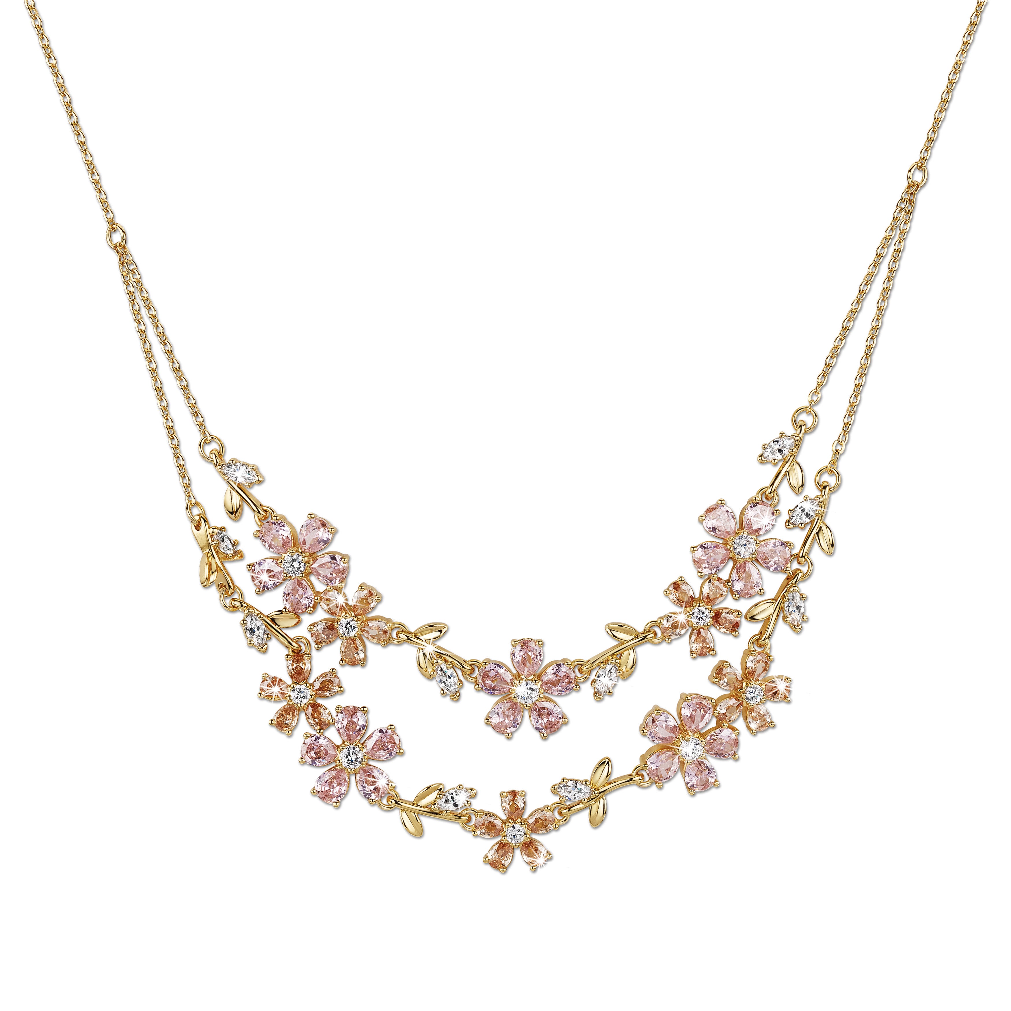 Blossom - Double-row crystal necklace
