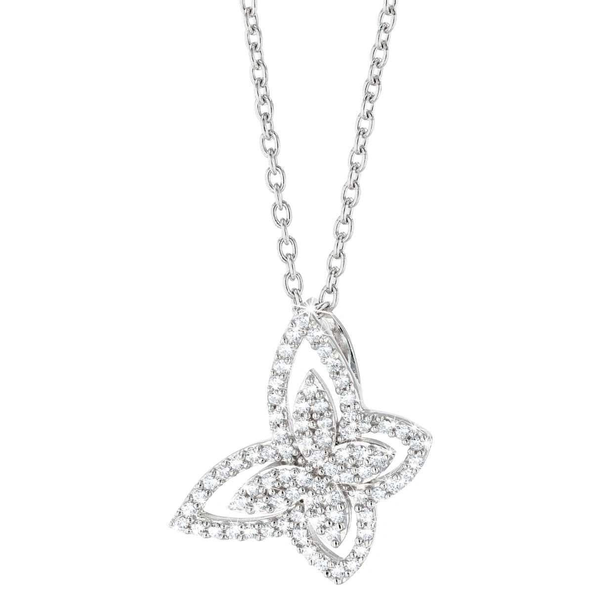 Beautiful Butterfly Sterling Silver Diamonisse Pendant