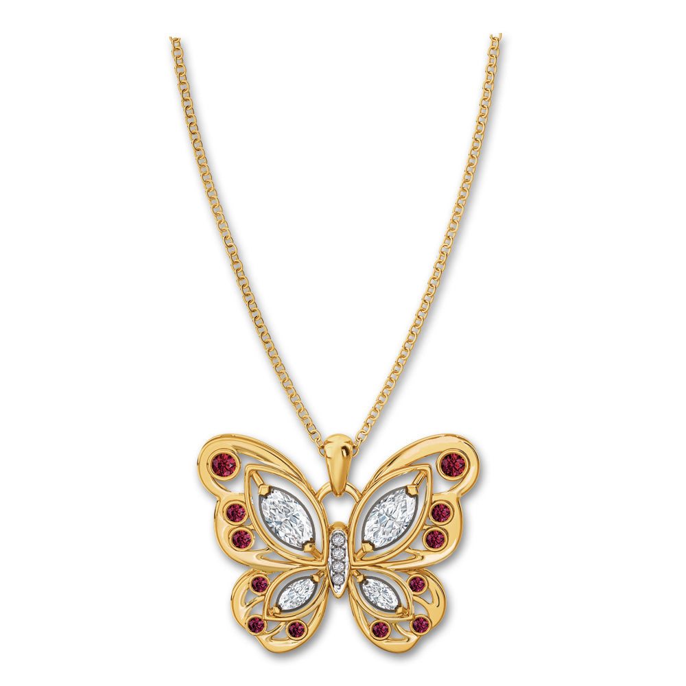 Butterfly Jewel - diamond pendant