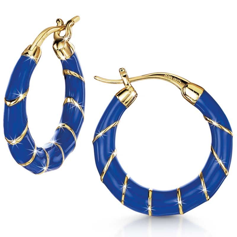 Cleopatra's Blue
Enamel Hoop Earrings