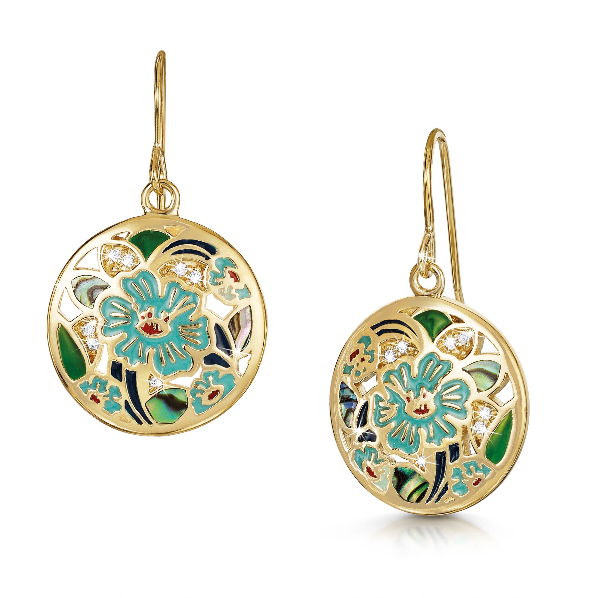 Golden hibiscus - earrings