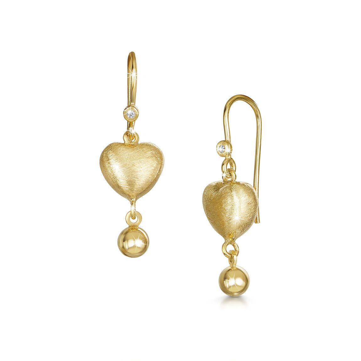 Heavenly Hearts 
Sterling Silver Zirconia Drop Earrings
