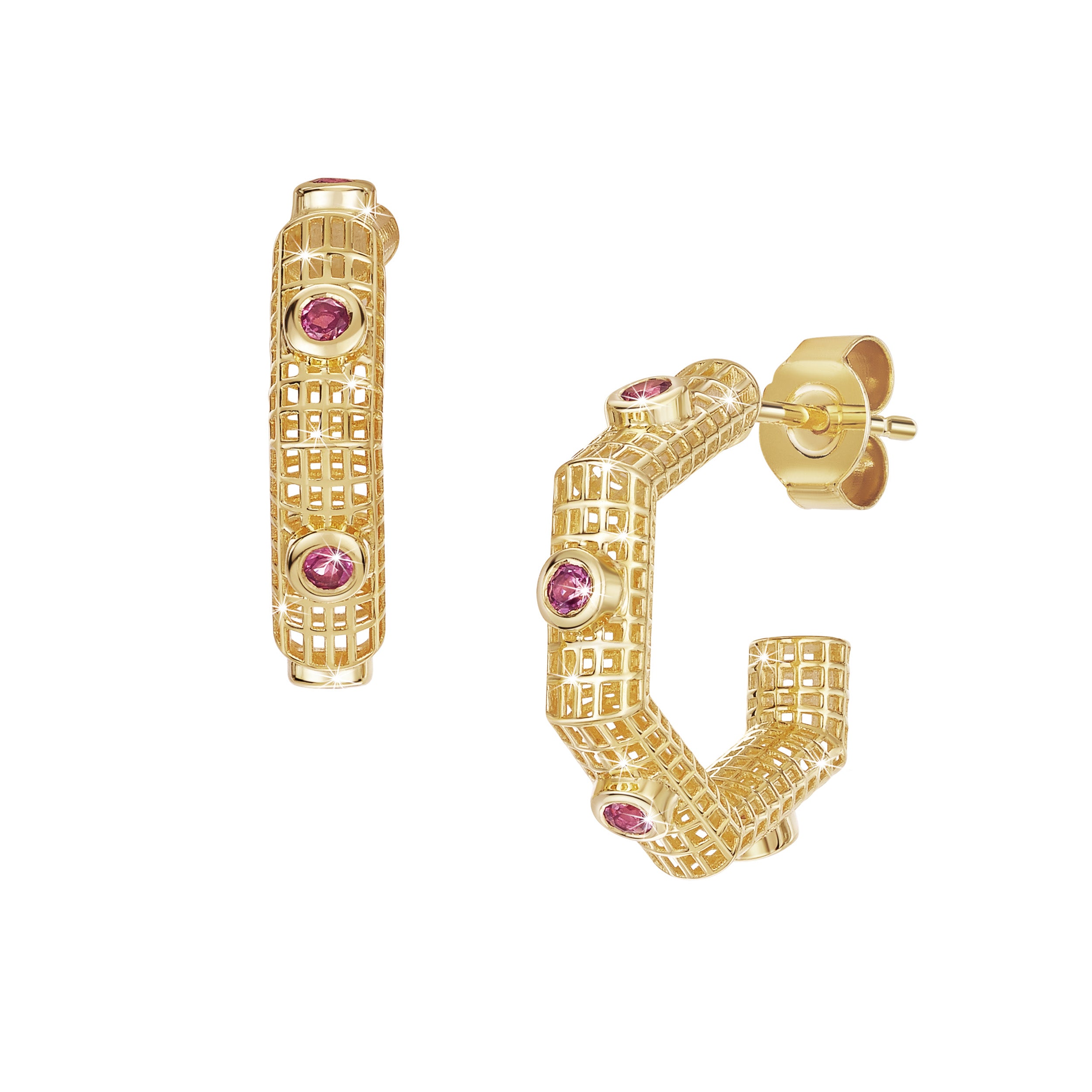 Flame of the heart - Rhodolite earrings