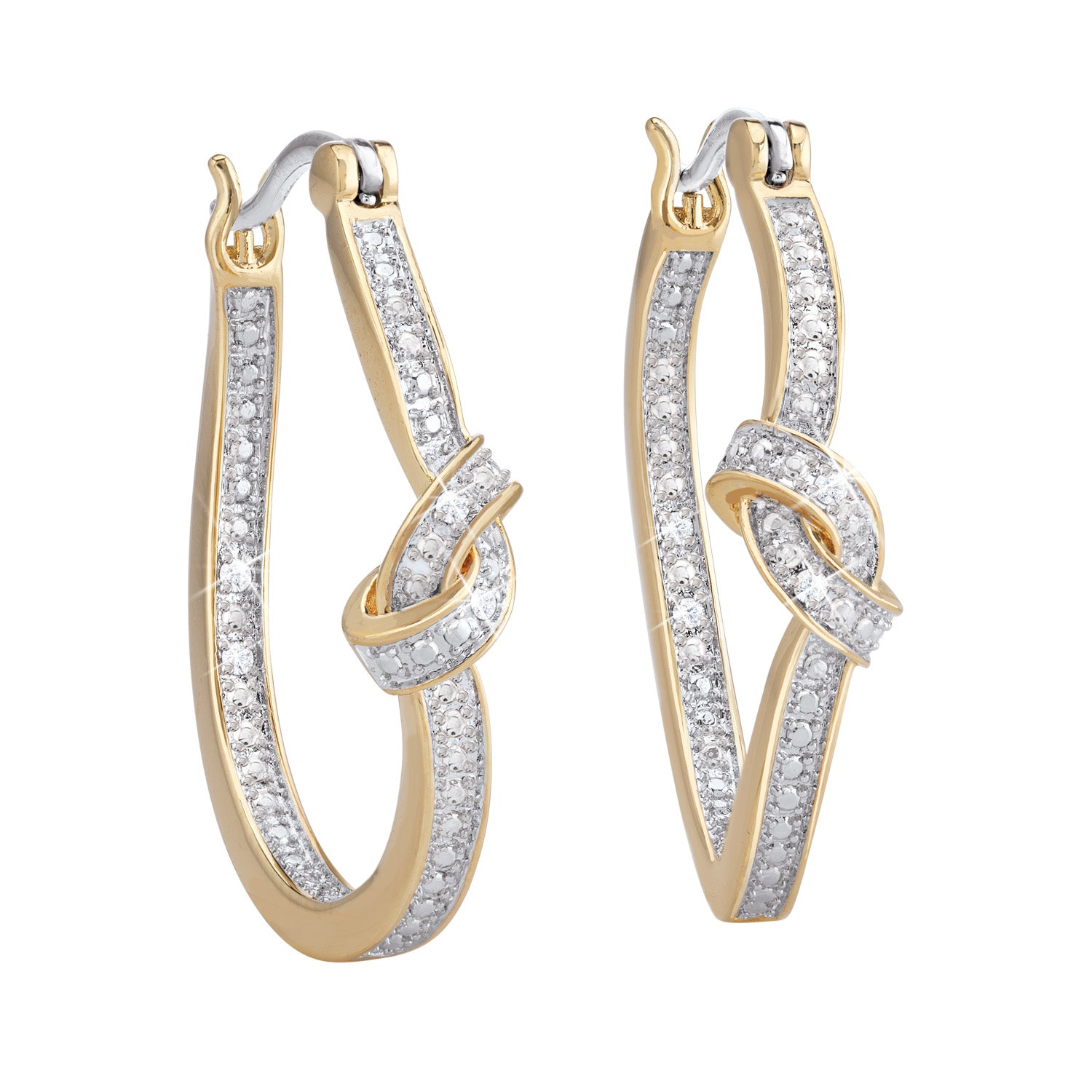 Love Knot Diamond 
Inside-Out Hoop Earrings