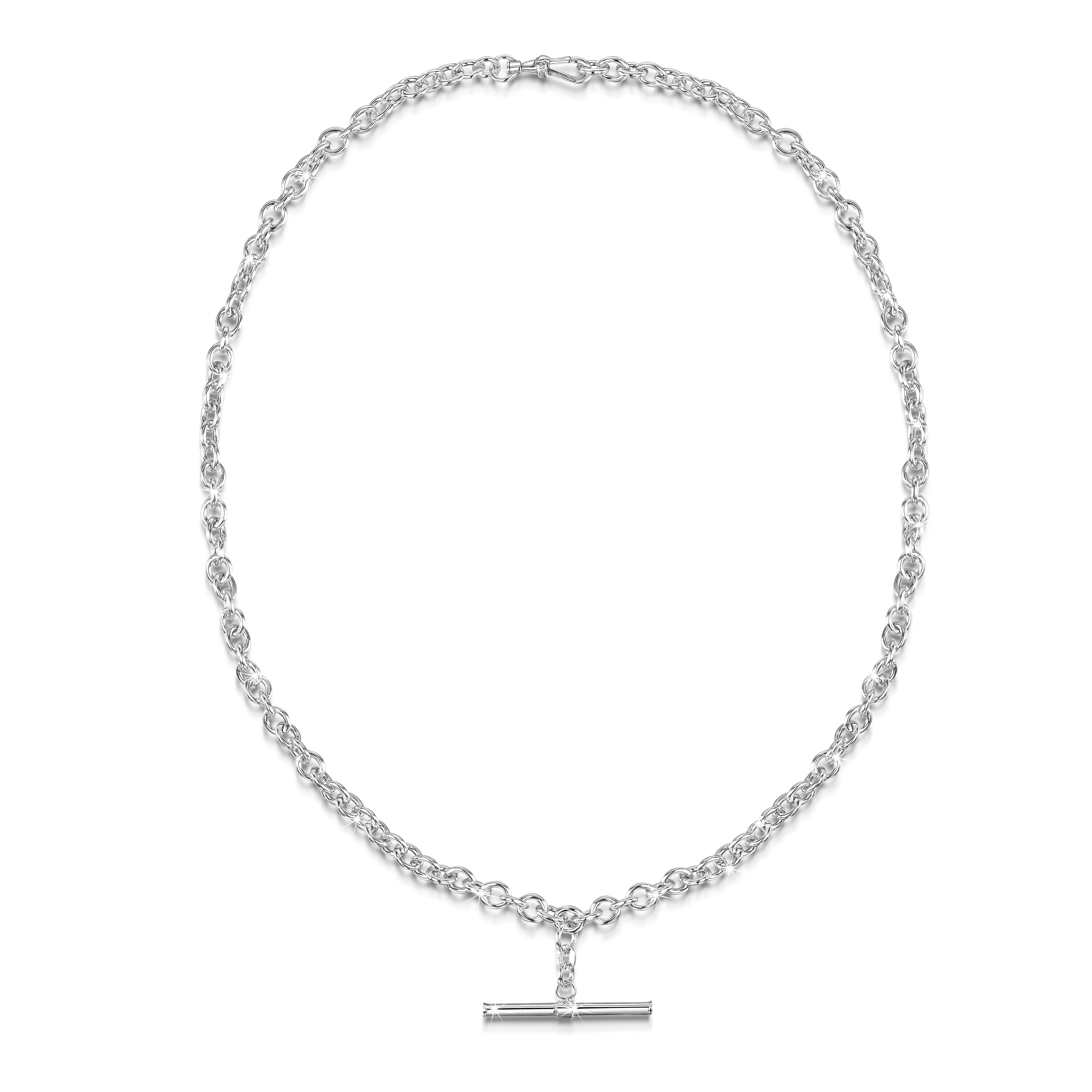 Elegant T-bar - sterling silver necklace