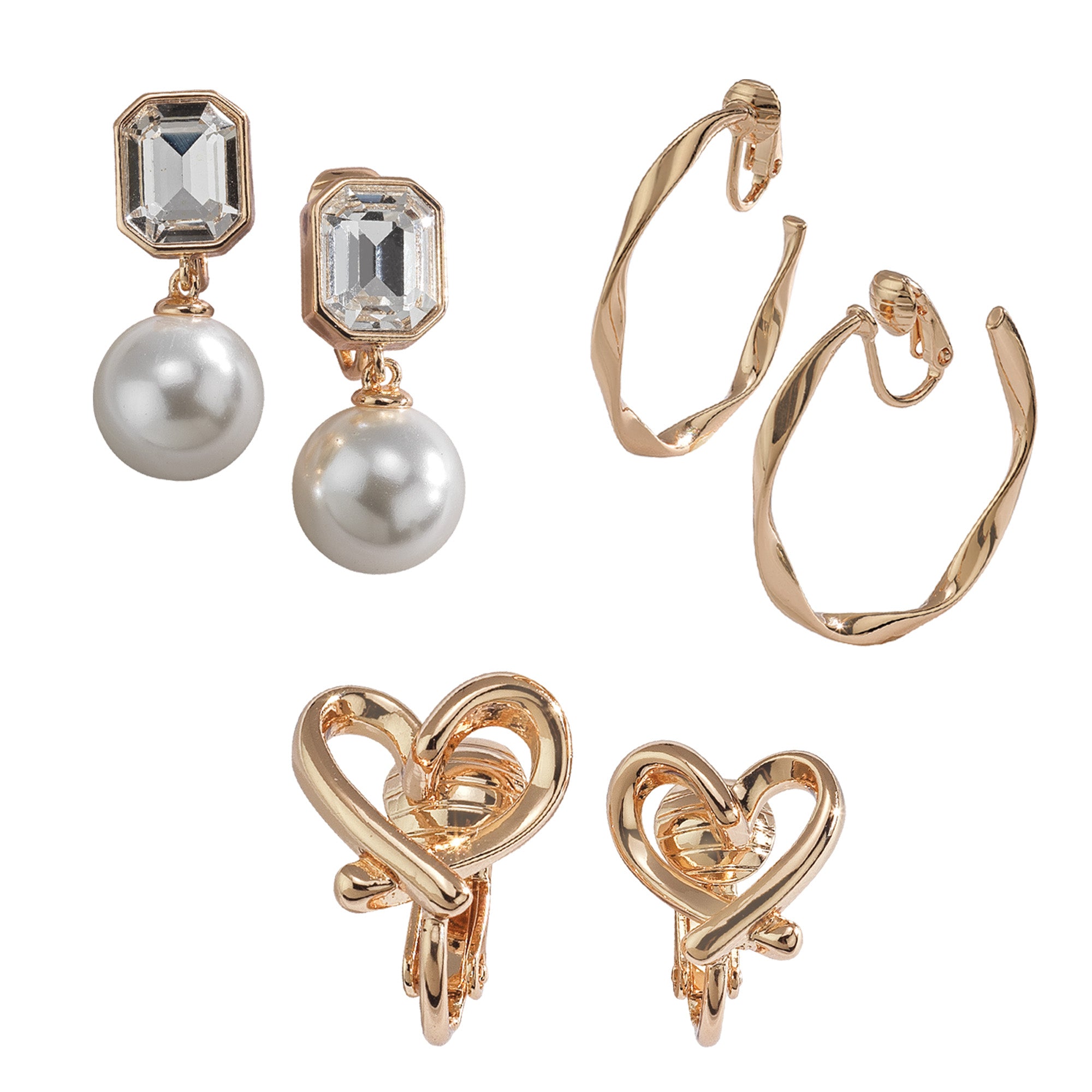 Goldessa – Set of 3 Clip-On Earrings
