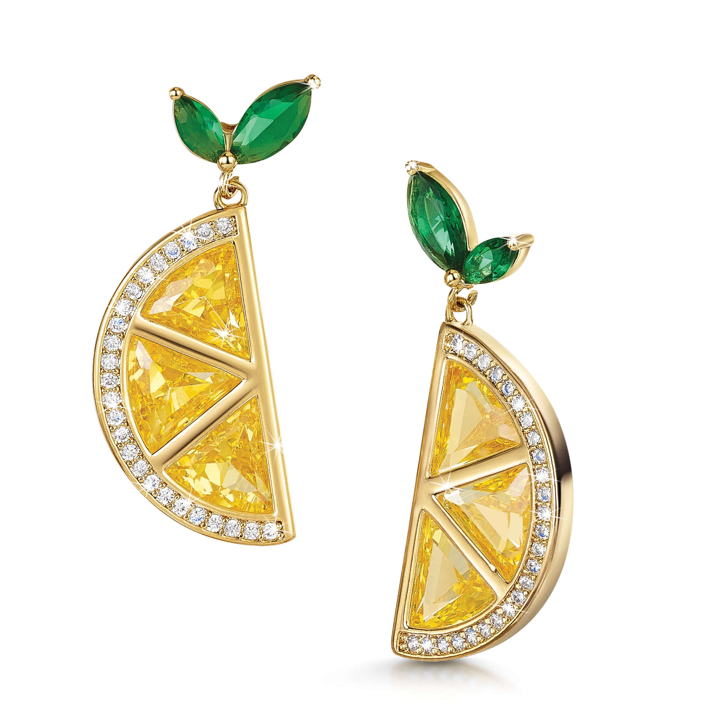 Citronella - diamond lemon drop earrings